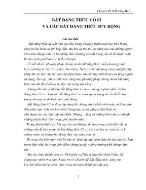 Toán 9 - Bất đẳng thức cô si và các bất đẳng thức suy rộng